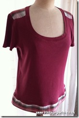 Wine T Shirt After Vintage Patch Refashion