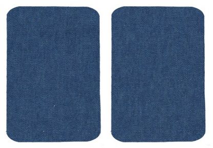 Mid Blue Denim Iron On Elbow / Knee Patches