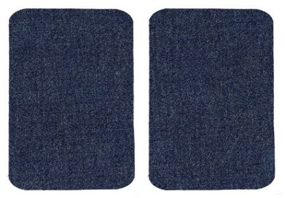 Dark Blue Denim Iron On Elbow / Knee Patches