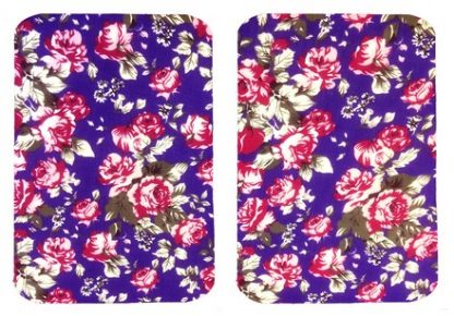 Pair of Iron On Rectangle Shape Elbow and Knee patches in Purple Tea Rose cotton blend fabric by Vintage-Patch.co.uk