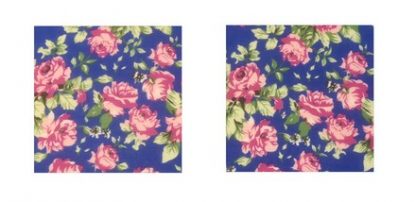 Pair of Iron On Square Shape Elbow and Knee patches in Royal Blue Tea Rose cotton blend fabric by Vintage-Patch.co.uk