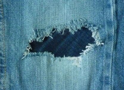 Jeans Repair Undercover Patch Dark Blue Denim Peekaboo Effect