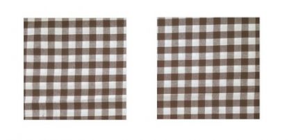Pair of Iron On Square Shape Elbow and Knee patches in Brown Gingham Poly Cotton Fabric
