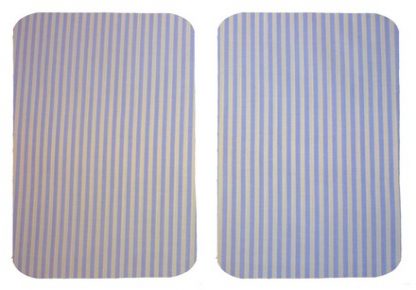 Pair of Iron On Rectangle Shape Elbow and Knee patches in Blue Yellow Stripe Pure Cotton Fabric
