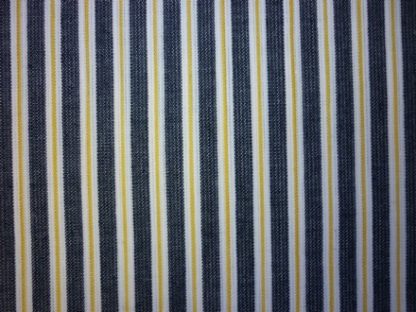 Black Yellow Stripe poly cotton blend fabric used for patches by Vintage-Patch.co.uk