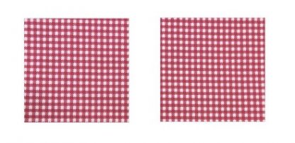 Pair of Iron on Square Shape Elbow or Knee Patches in Small Red Gingham Check pure cotton fabric