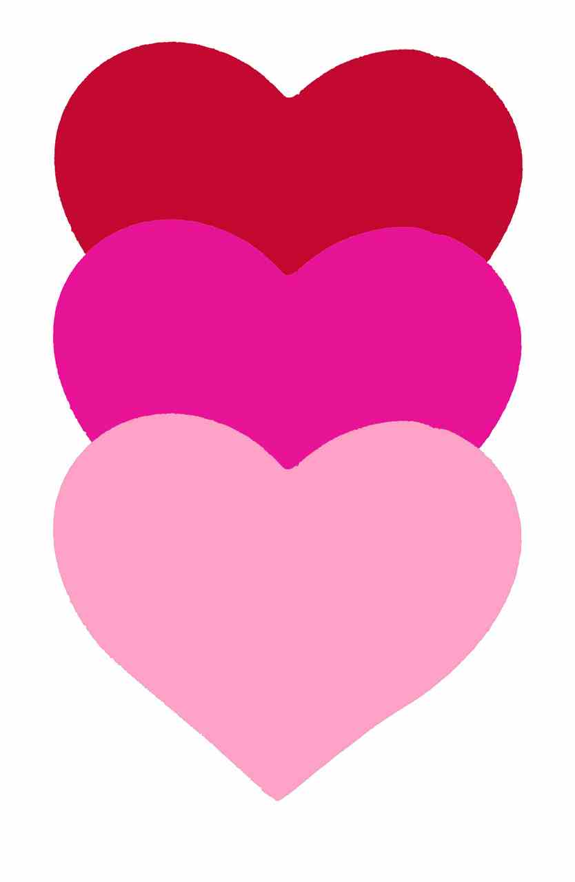 3 Iron on Red and Pink Cotton Heart Patches for Applique, Repairs, Customising