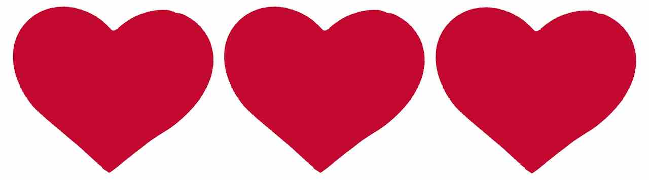 3 Iron on Red and Pink Cotton Heart Patches for Applique, Repairs, Customising - Image 2