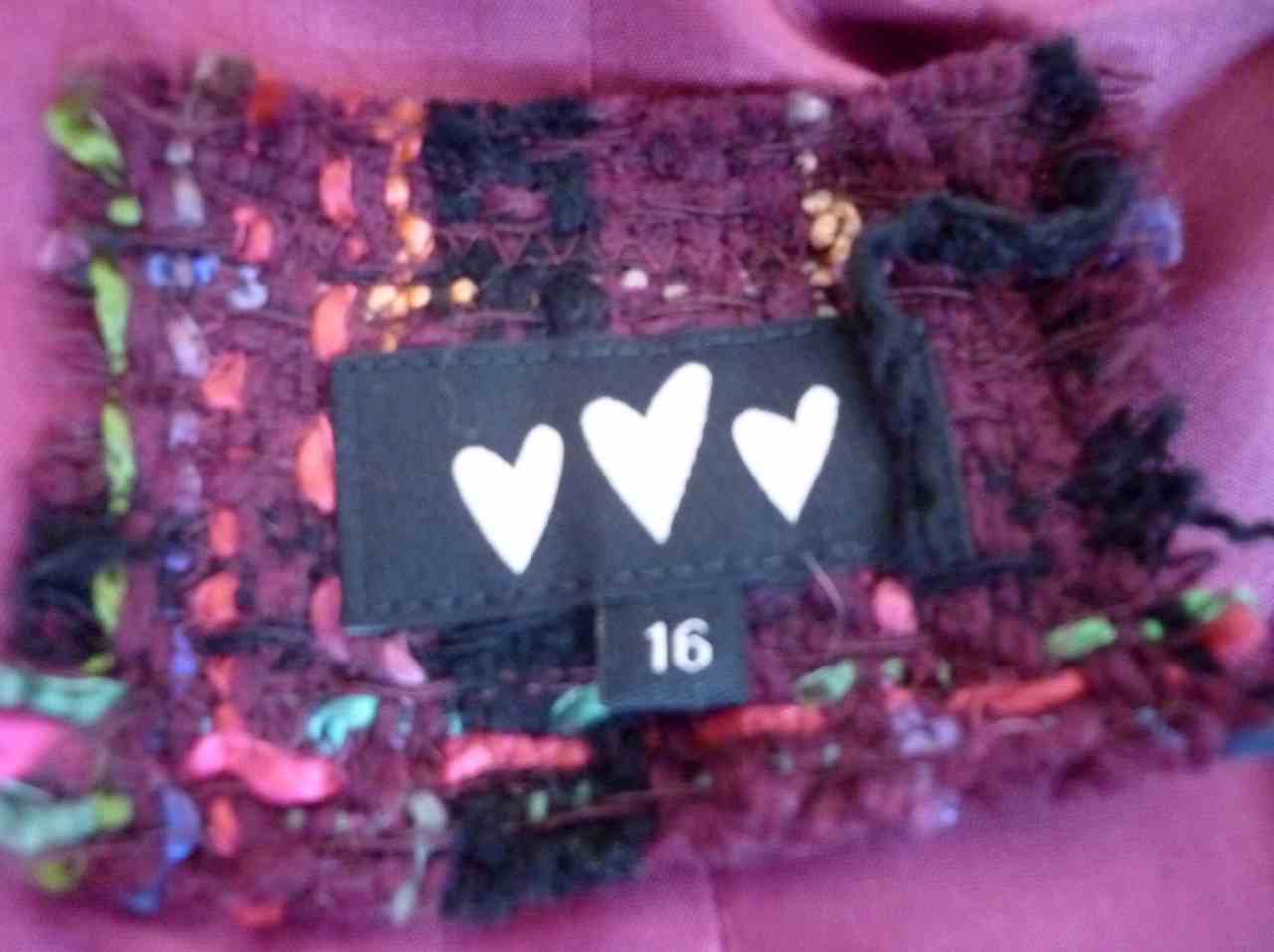 Plum Tweed Jacket PER UNA Size UK 16 Cropped Style, Wool Blend, Purple Red Shade, Ex Con - Image 7