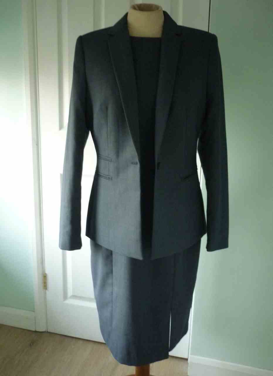 Blue Shift Dress and Jacket Suit NEXT, Size 12/14, Wool Blend, Excellent Condition - Image 2
