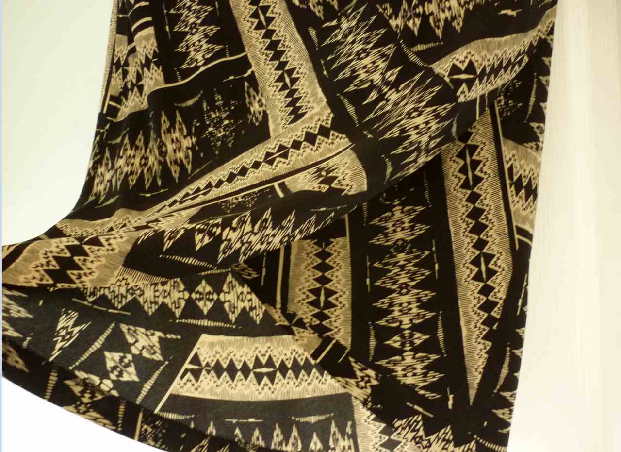 Beige Black 100% Silk Mock Wrap Skirt by COUNTRY ROAD. Size UK 12, Curved Hem, Barely Worn - Image 3