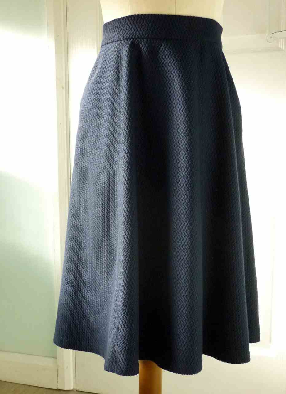 Navy Blue A Line Midi Skirt by TU. Size UK12. Nice Quality Cut and Fabric, Excellent Condition