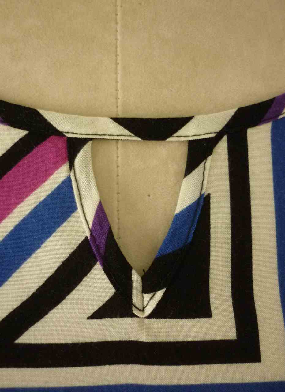 Geometric Print Round Neck Top by BHS W Label, Size UK 12, 3/4 Sleeves, Excellent Condition - Image 4