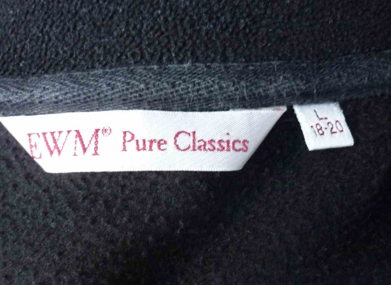 Black Fleece Gilet Waistcoat EWM Pure Classics, Size UK 18, Good Condition - Image 4