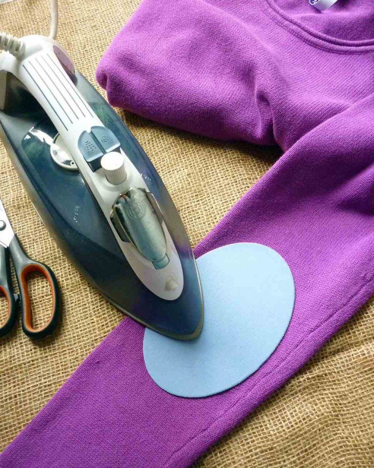 ironing on an elbow patch
