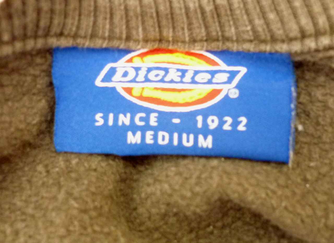 Green Striped Sweatshirt by DICKIES Size 14 approx (M) Wide Neck Excellent Condition - Image 4