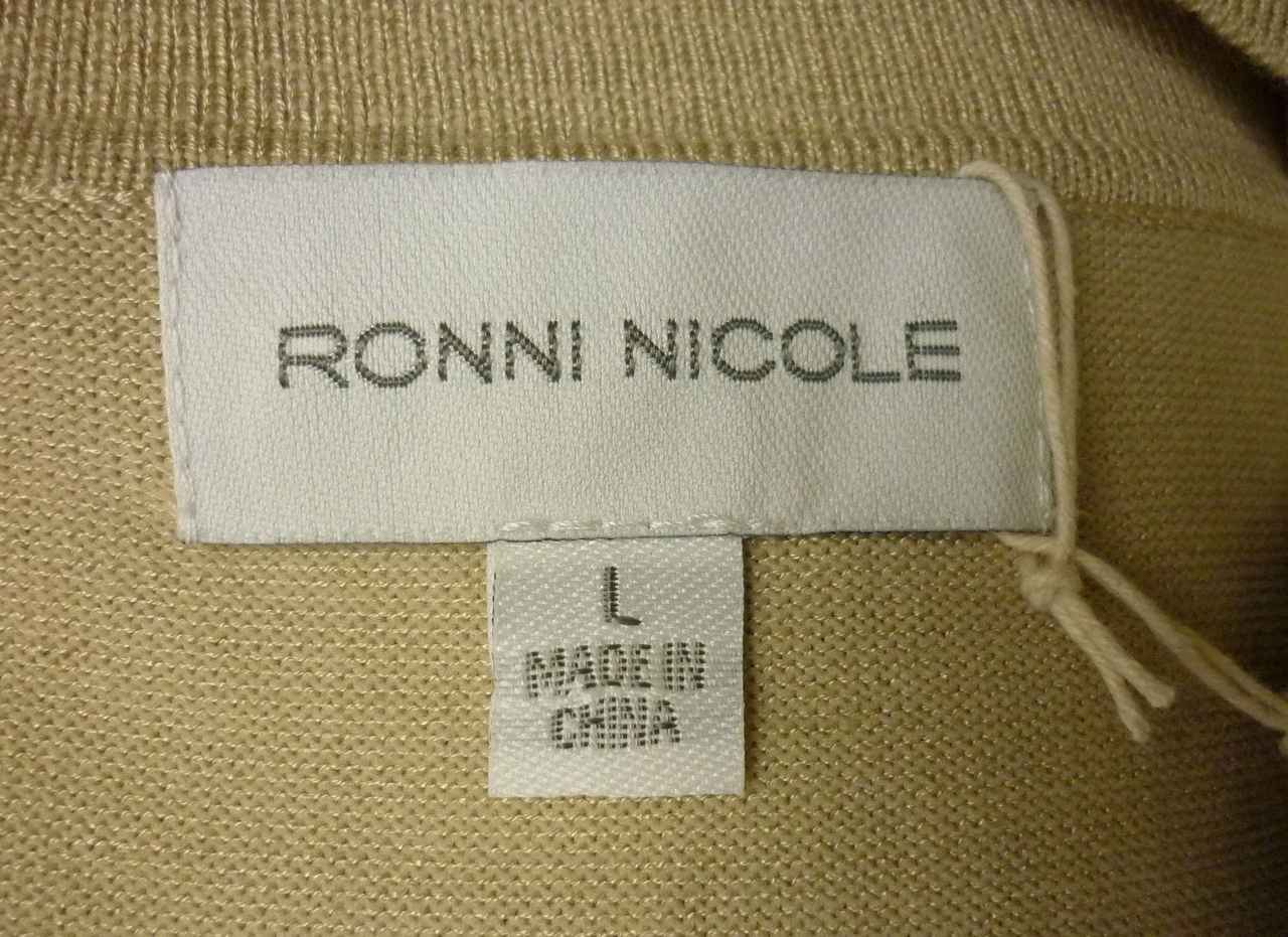 Gold Fine Knit Edge to Edge Bolero Cropped Cardigan RONNI NICOLE 16 NEW - Image 5