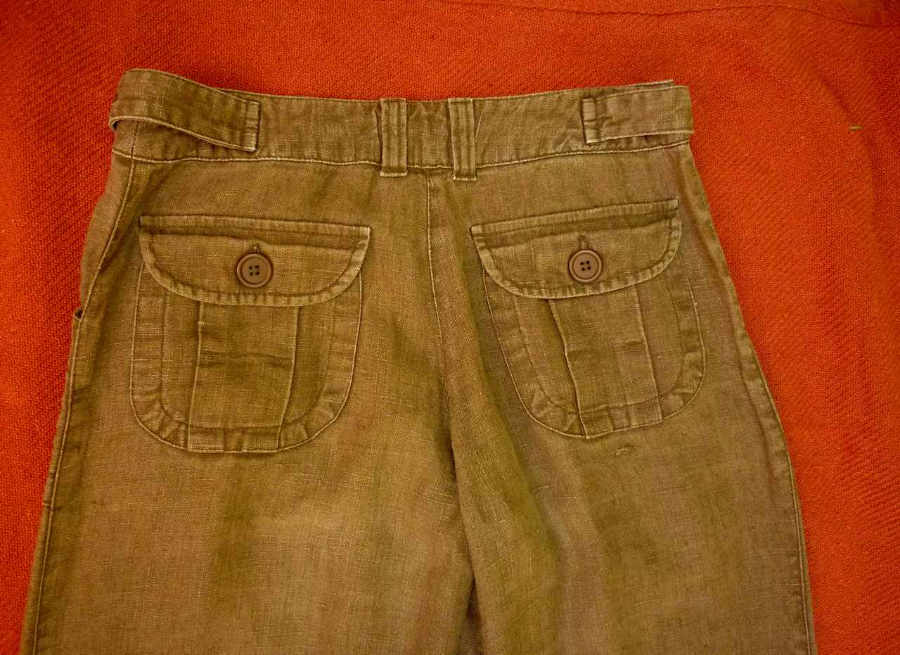 Brown Linen Wide Leg Trousers LONG TALL SALLY Size UK 10 Length 34"/86cm - Image 3