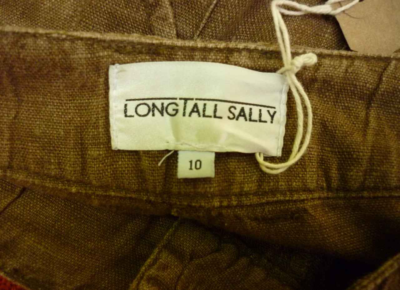 Brown Linen Wide Leg Trousers LONG TALL SALLY Size UK 10 Length 34"/86cm - Image 5