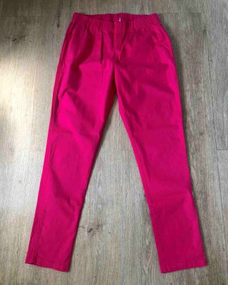 Bright Pink Cotton Jeggings ASHILD 44 16 Elastic Waist Tapered Leg Ex Con