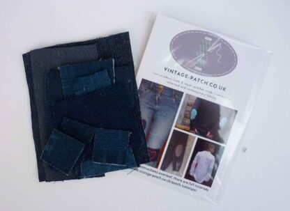 Vintage-Patch Iron & Sew Blue Denim Jeans Fray Edge Patch Kit - Image 6
