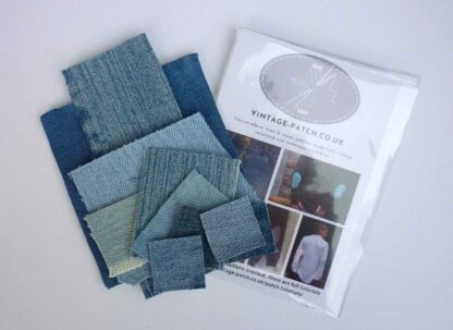 Vintage-Patch Iron & Sew Blue Denim Jeans Fray Edge Patch Kit - Image 3