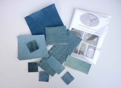 Vintage-Patch Iron & Sew Blue Denim Jeans Fray Edge Patch Kit