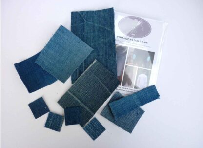 Vintage-Patch Iron & Sew Blue Denim Jeans Fray Edge Patch Kit - Image 9