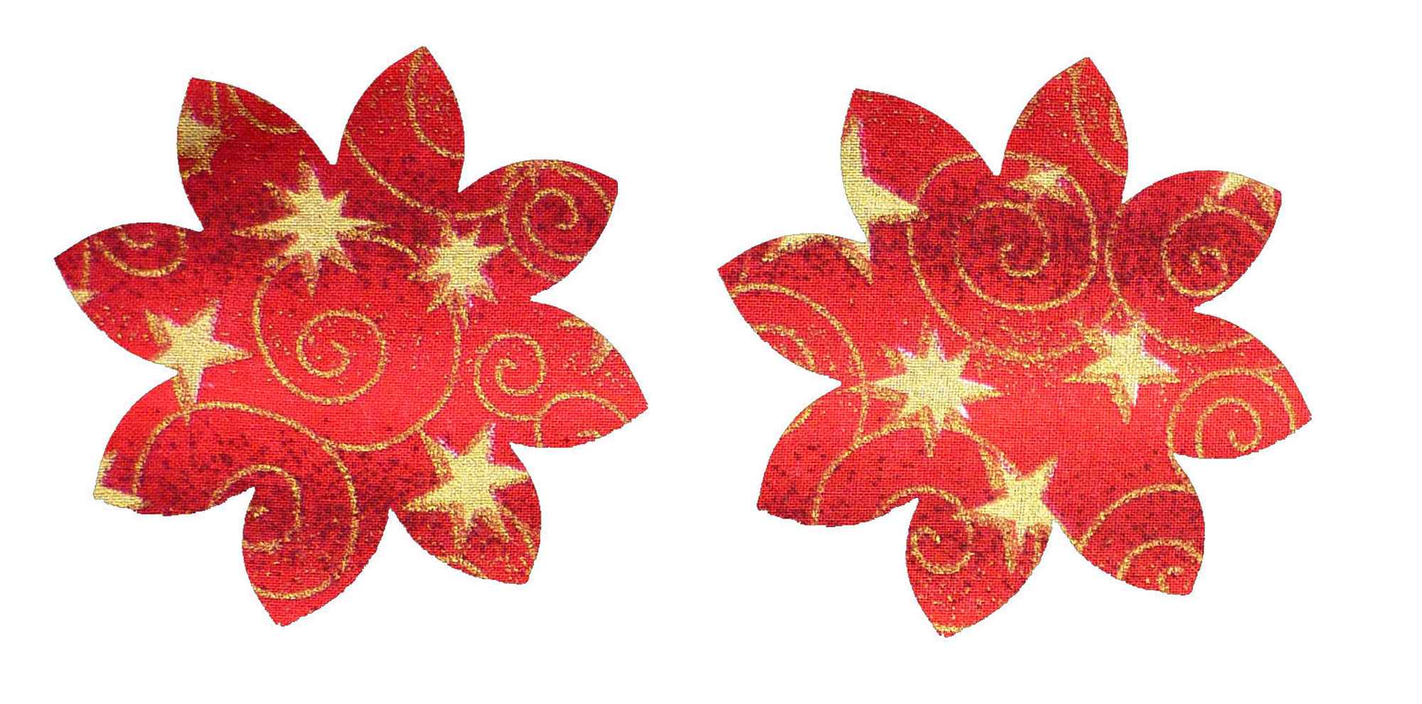 Red Gold Stars and Swirls Iron On Cotton Elbow / Knee Patches - Image 7