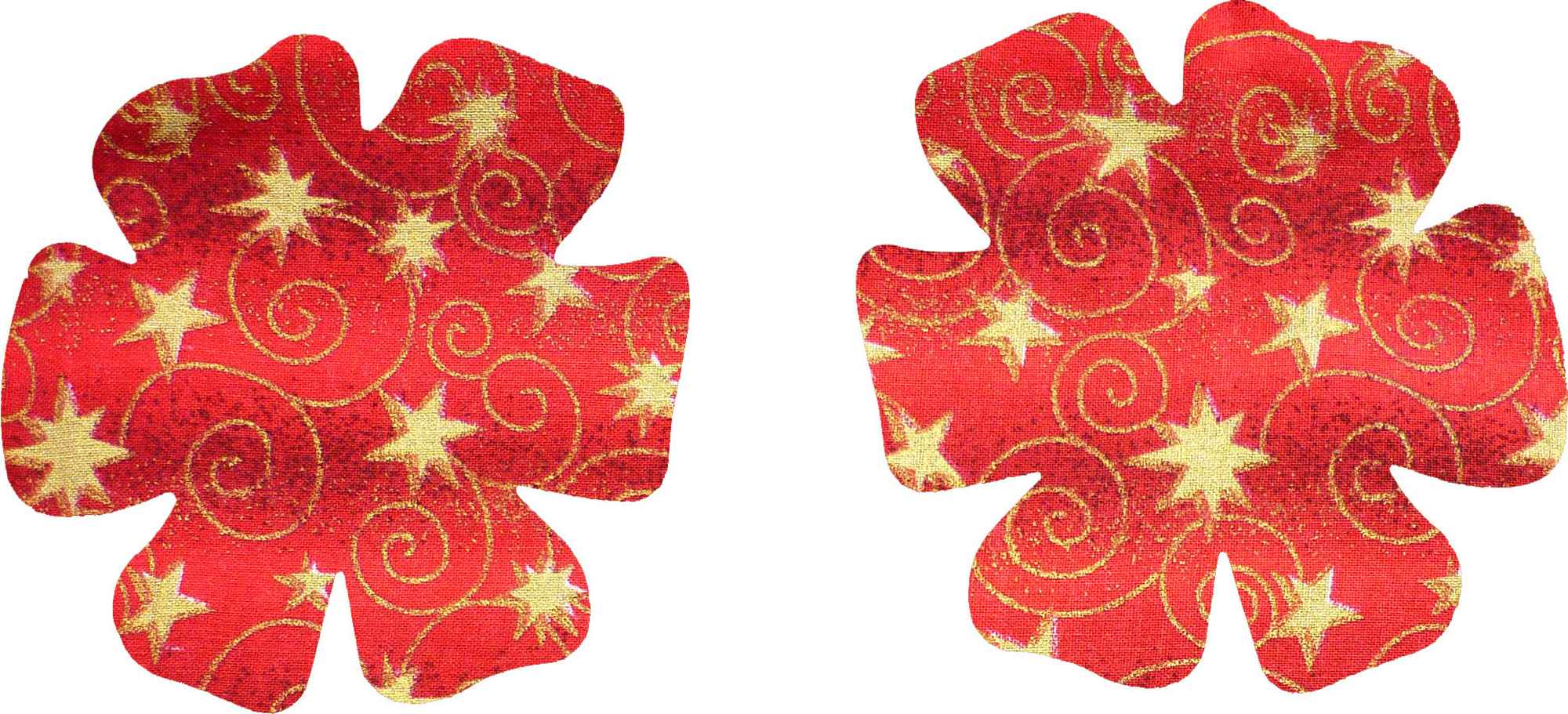 Red Gold Stars and Swirls Iron On Cotton Elbow / Knee Patches - Image 8