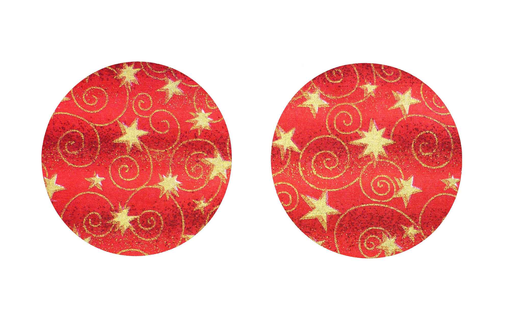 Red Gold Stars and Swirls Iron On Cotton Elbow / Knee Patches - Image 5