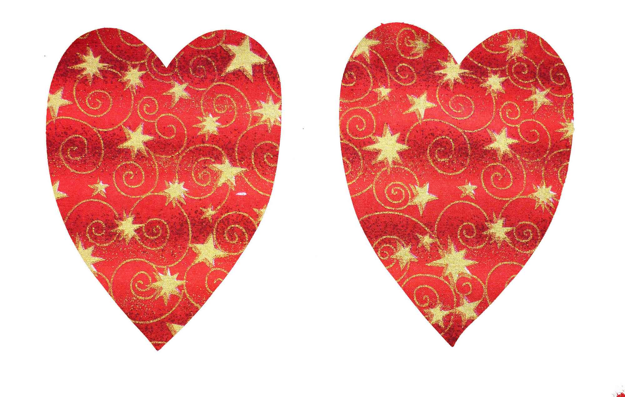 Red Gold Stars and Swirls Iron On Cotton Elbow / Knee Patches - Image 3
