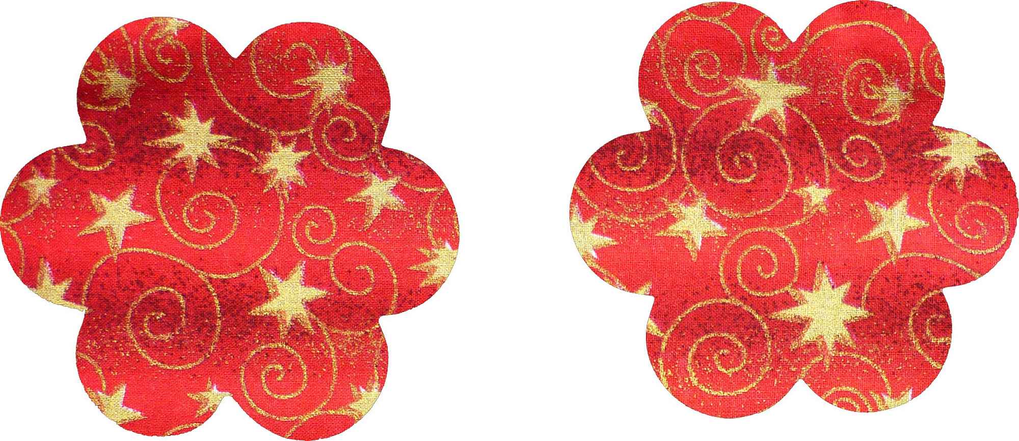 Red Gold Stars and Swirls Iron On Cotton Elbow / Knee Patches - Image 9