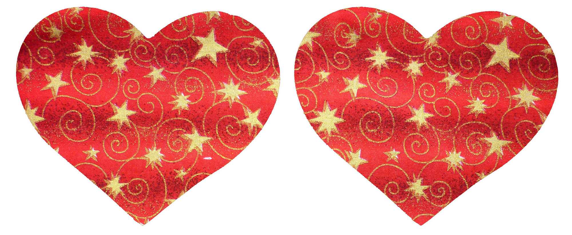 Red Gold Stars and Swirls Iron On Cotton Elbow / Knee Patches - Image 4