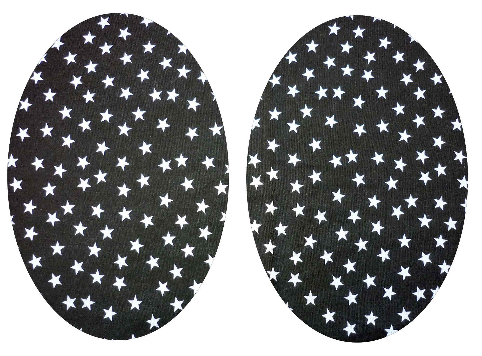 Black and White Stars Cotton Iron On Elbow / Knee Patches
