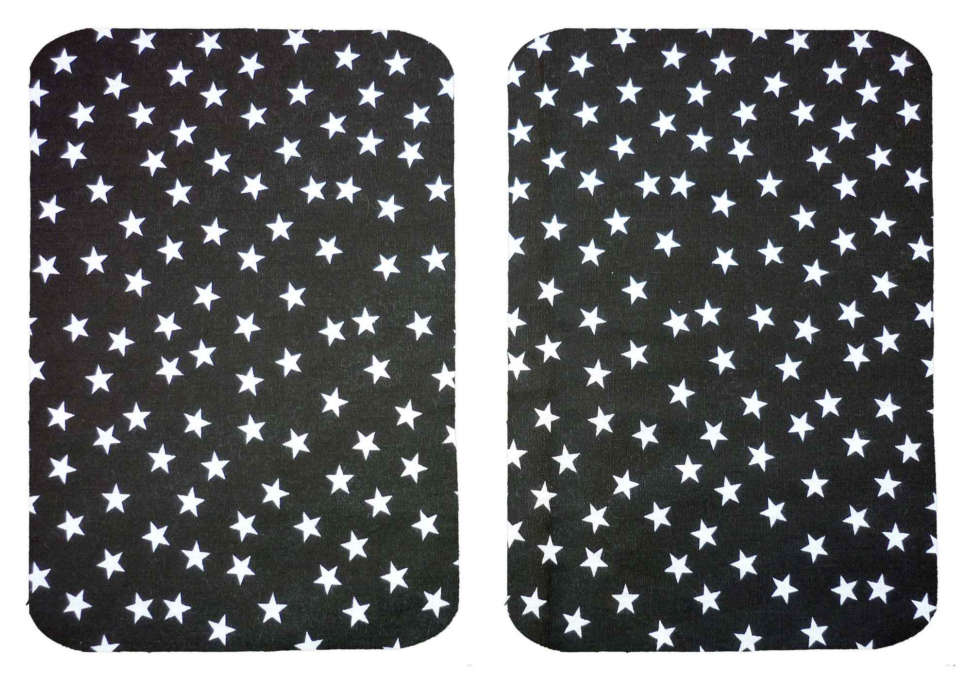 Black and White Stars Cotton Iron On Elbow / Knee Patches - Image 2