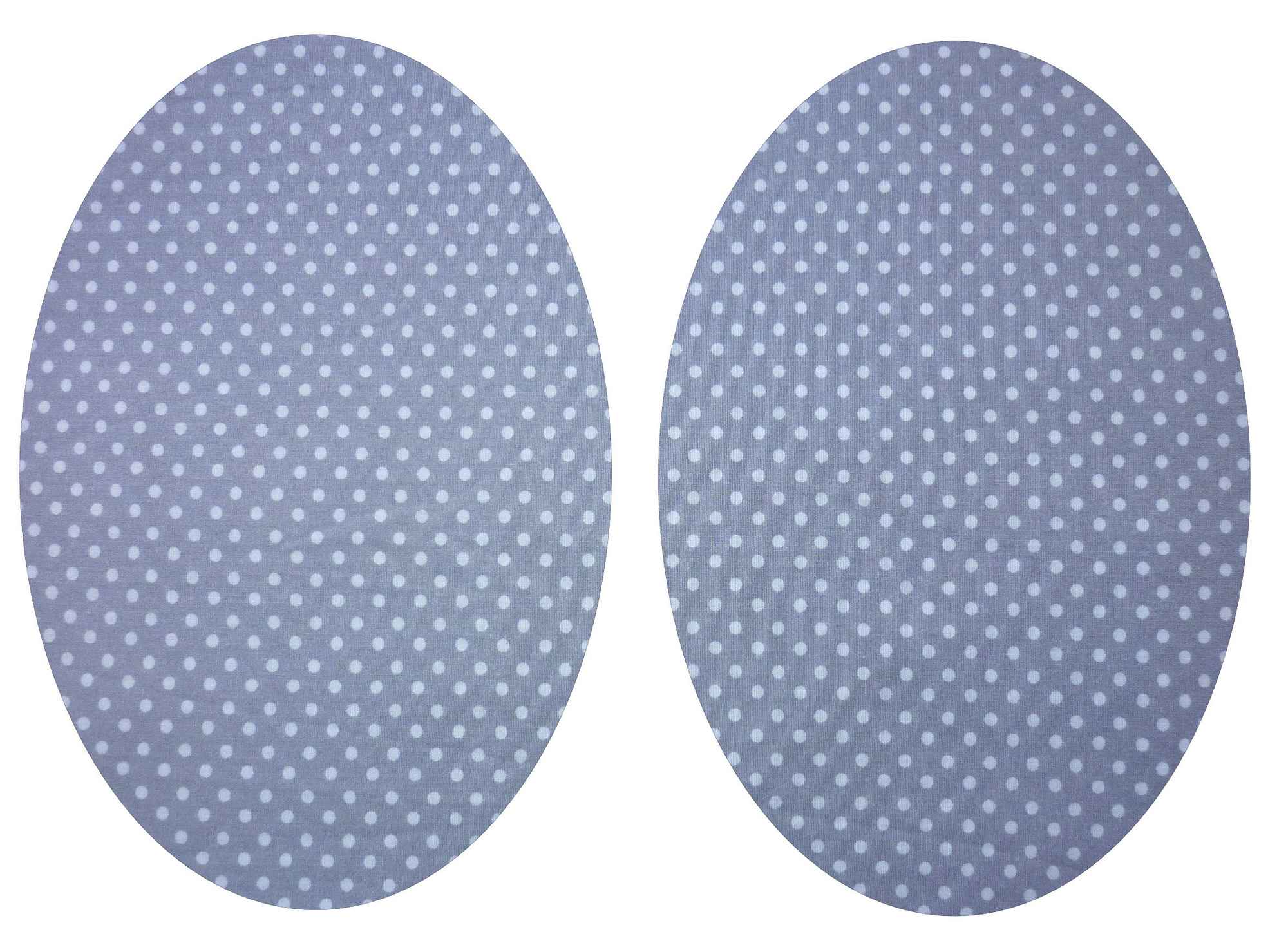 Grey White Polkadot Iron On Cotton Elbow / Knee Patches