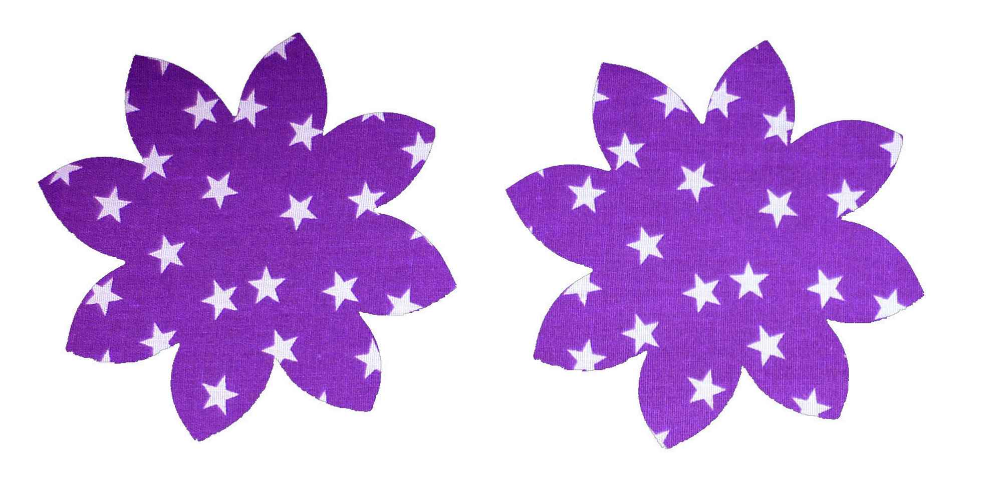 Purple and White Stars Cotton Iron On Elbow / Knee Patches - Image 7