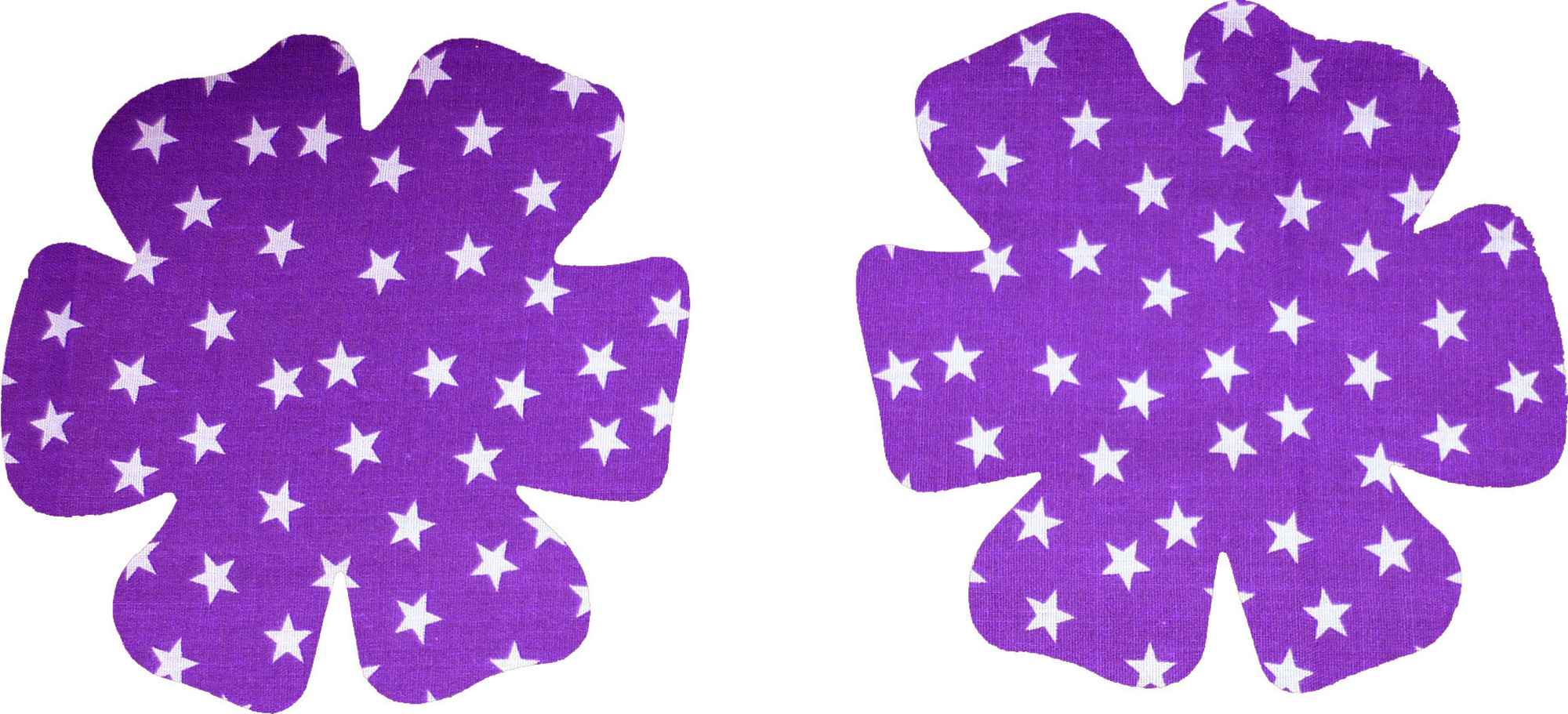 Purple and White Stars Cotton Iron On Elbow / Knee Patches - Image 8