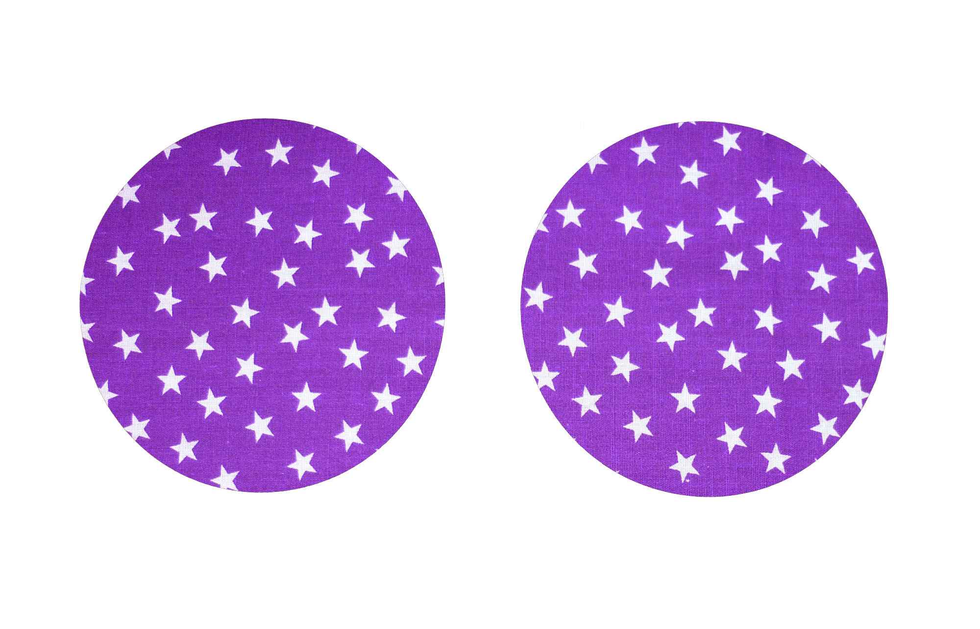 Purple and White Stars Cotton Iron On Elbow / Knee Patches - Image 5