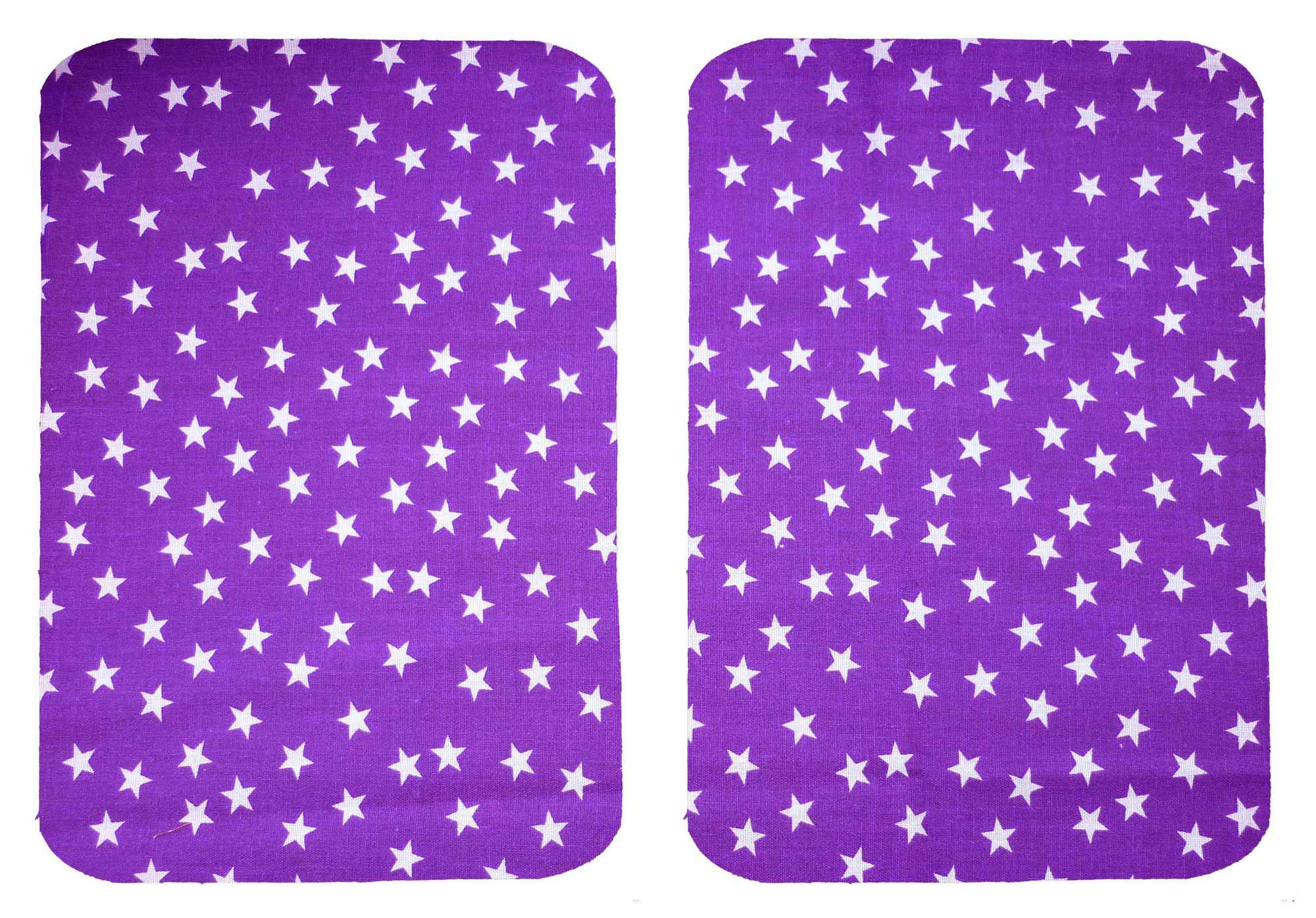 Purple and White Stars Cotton Iron On Elbow / Knee Patches - Image 2
