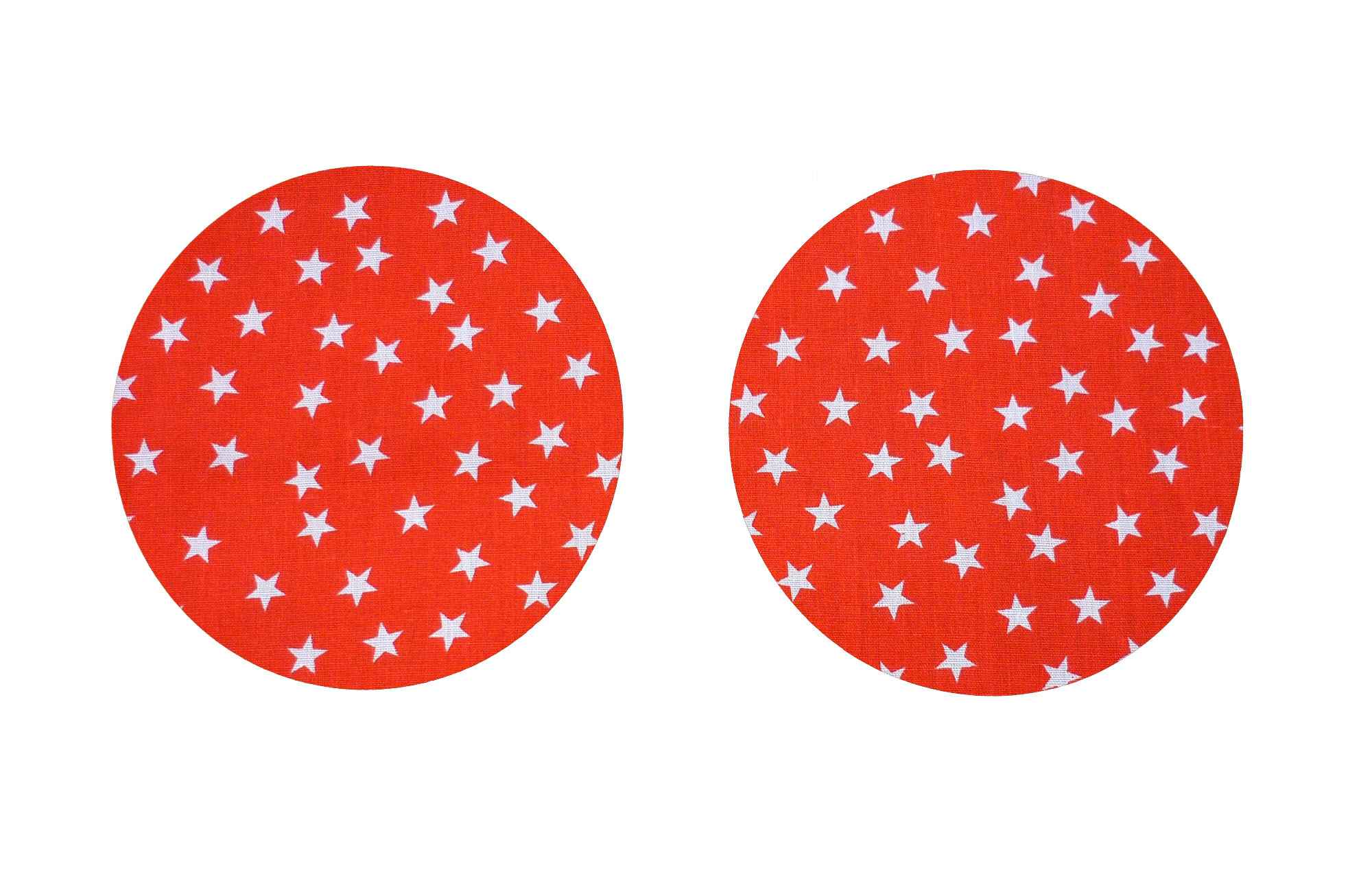 Red and White Stars Cotton Iron On Elbow / Knee Patches - Image 5
