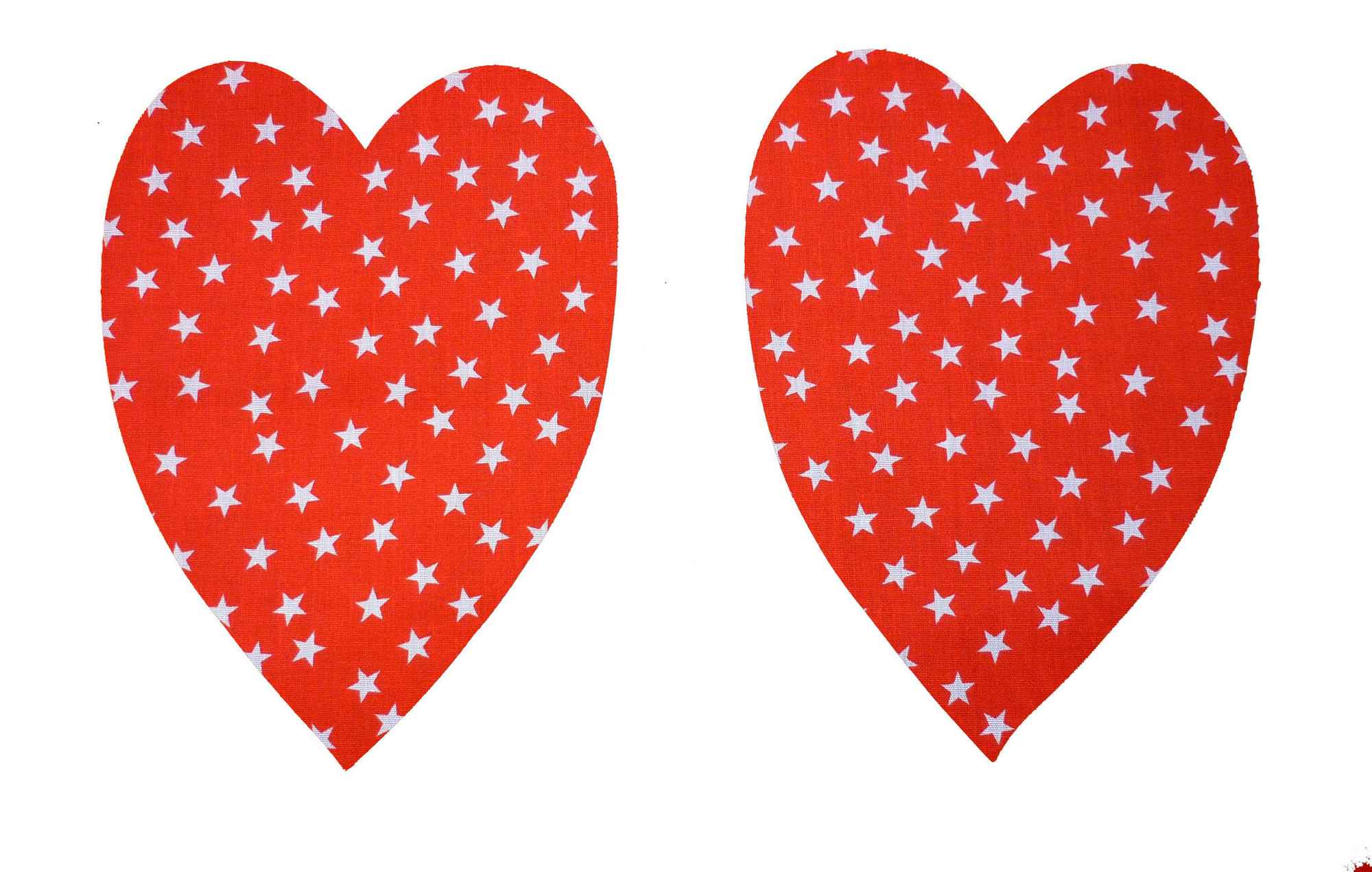 Red and White Stars Cotton Iron On Elbow / Knee Patches - Image 3
