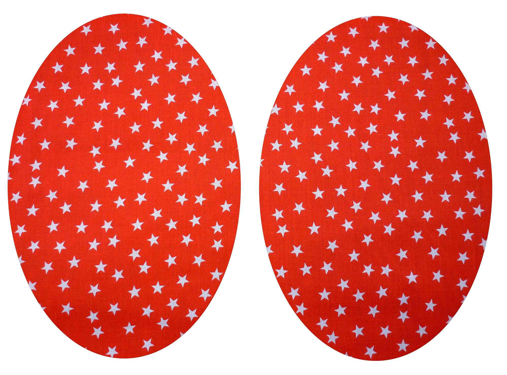 Red and White Stars Cotton Iron On Elbow / Knee Patches