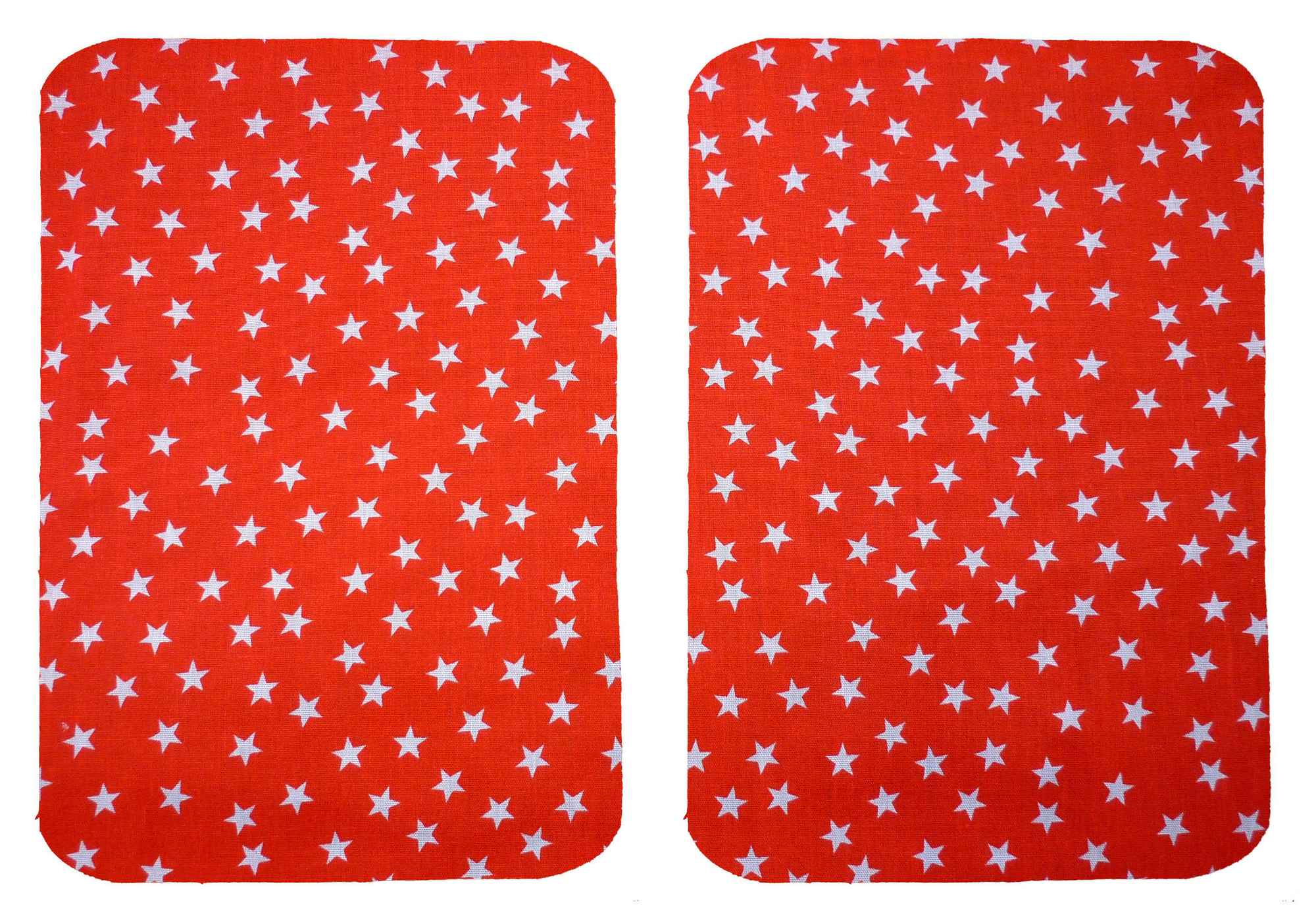 Red and White Stars Cotton Iron On Elbow / Knee Patches - Image 2