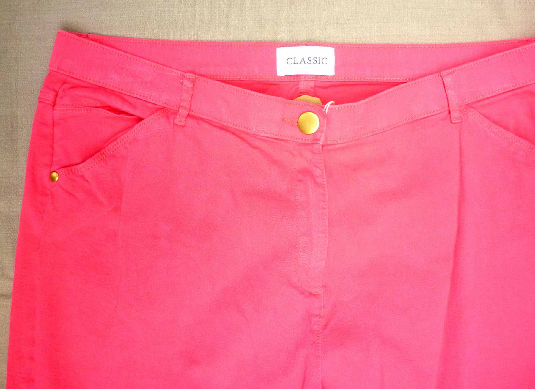 Hot Cerise Pink Stretch Jeans M&S CLASSIC, Narrow Leg UK 18 (46) - Image 3