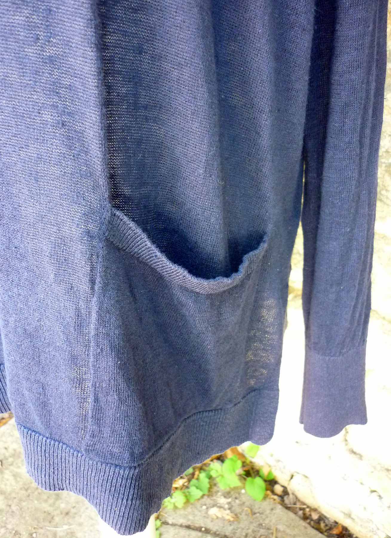 Navy Blue Round Neck Jumper by The White Company UK14-20 100% Linen - Image 4