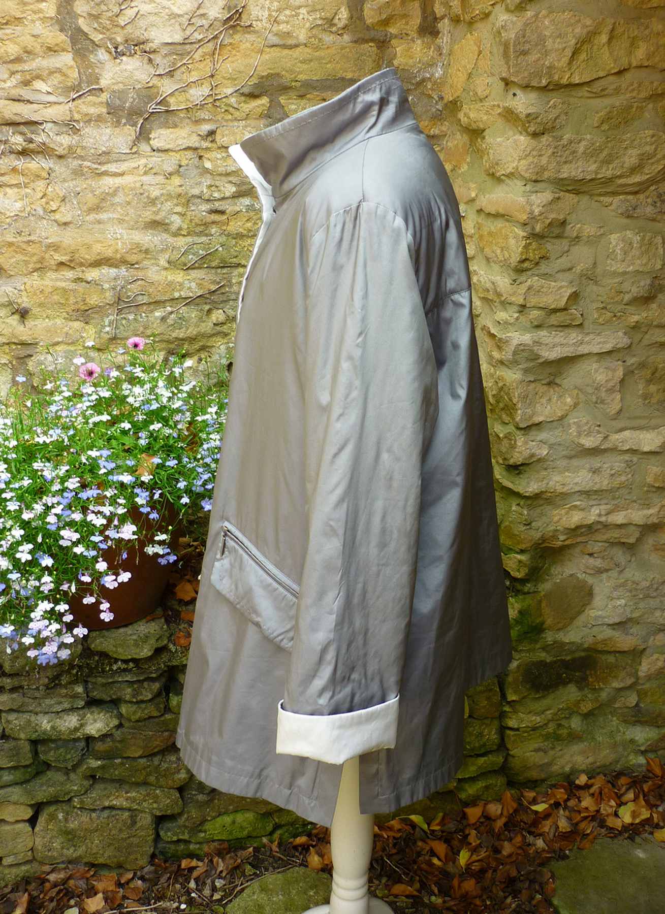 Grey two tone light padded jacket Mid Length Designer GERRY WEBER Size UK14 - Image 3