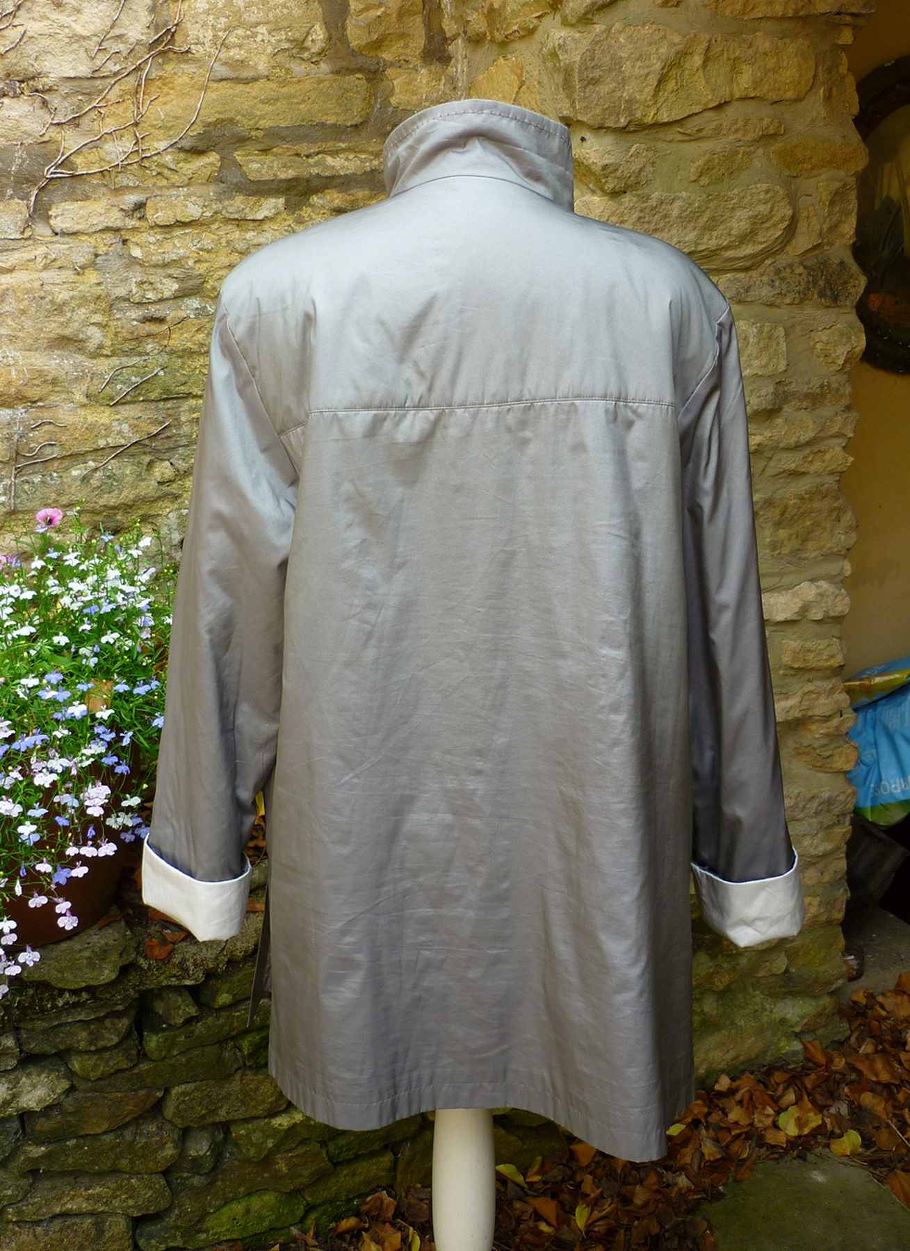 Grey two tone light padded jacket Mid Length Designer GERRY WEBER Size UK14 - Image 2