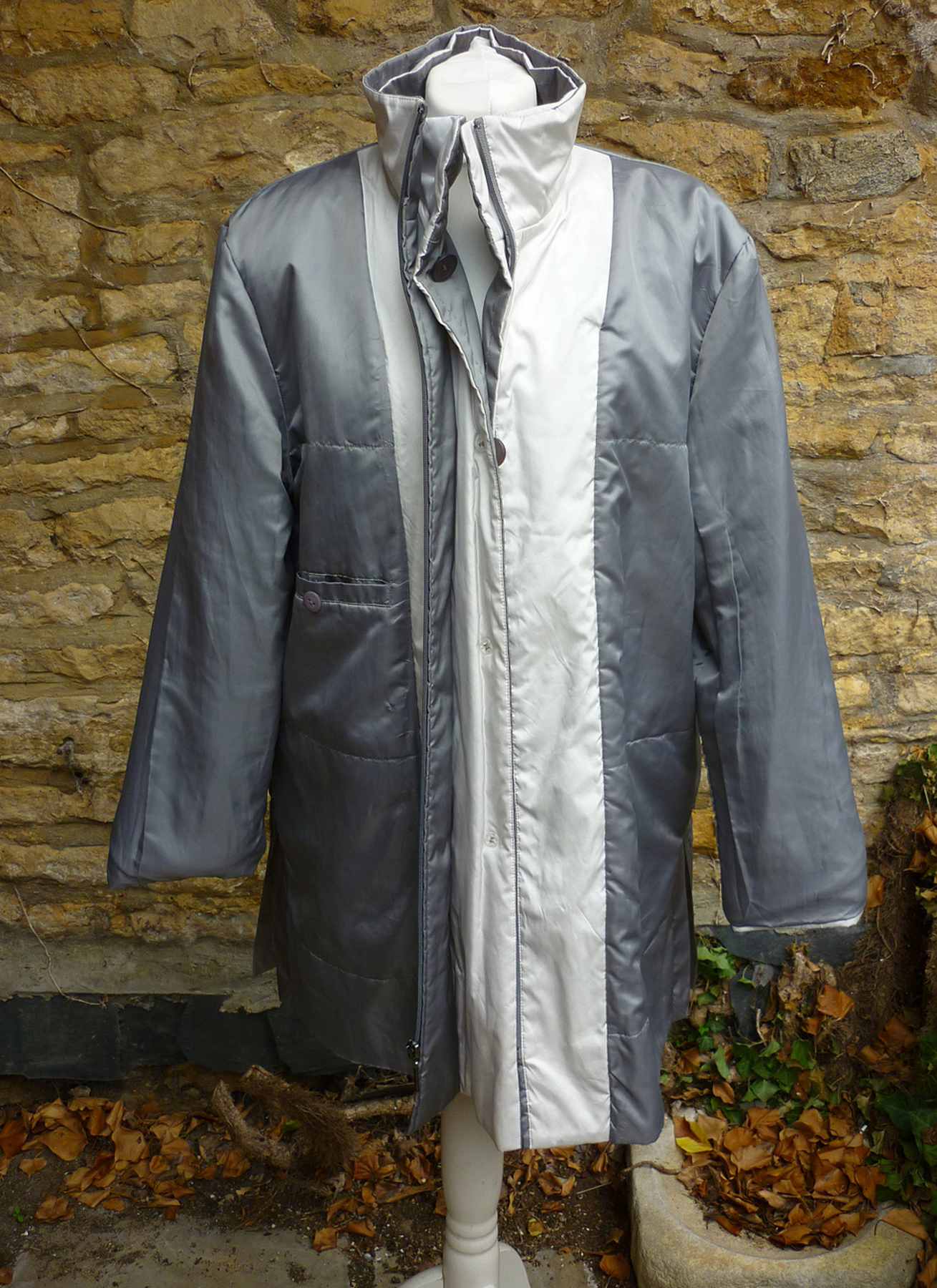 Grey two tone light padded jacket Mid Length Designer GERRY WEBER Size UK14 - Image 5